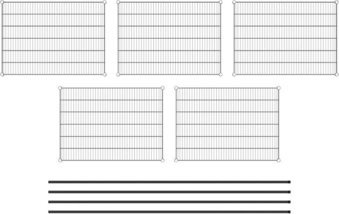 Commercial NSF Listed Black Epoxy Stationary Wire Shelving Kit 30" x 42" x 96", with 5 Shelves Perfect for Warehouse, Walk-in Refrigerator, Freezer, Grocery Store, Restaurant, Dishroom