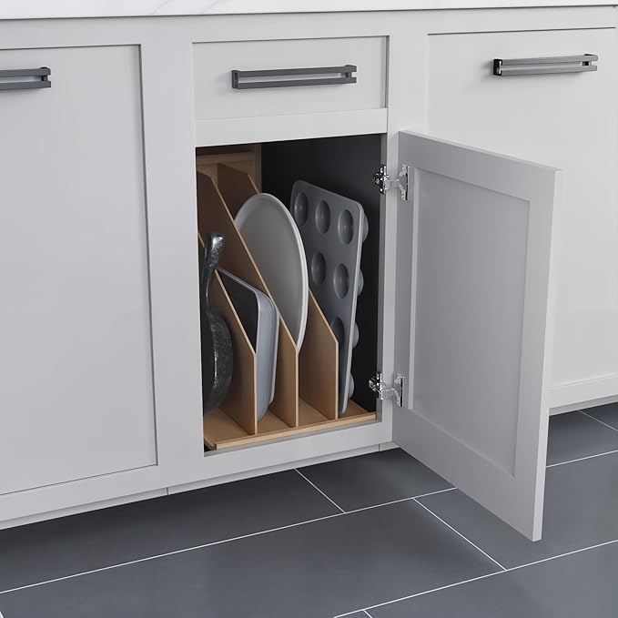 Dowell 4007 TD3 Wooden Vertical Tray Divider Organizer for Base 15" Cabinets - Kitchen Storage & Organization Accessories
