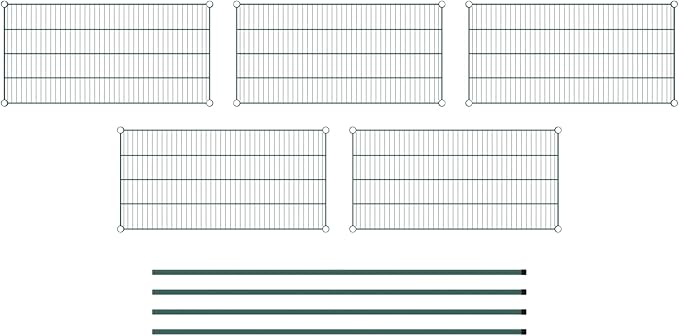 Commercial NSF Listed Green Epoxy Stationary Wire Shelving Kit 21" x 42" x 74", with 5 Shelves Perfect for Warehouse, Walk-in Refrigerator, Freezer, Grocery Store, Restaurant, Dishroom