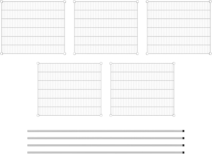 Commercial NSF Listed Chrome Stationary Wire Shelving Kit 30" x 36" x 86", with 5 Shelves Perfect for Warehouse, Walk-in Refrigerator, Freezer, Grocery Store, Restaurant, Dishroom