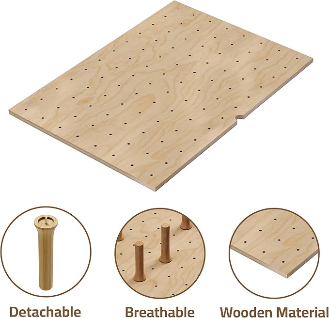 Dowell 30.25" x 21.25" Drawer Divider Organizer Wood Peg Board - 12Pegs