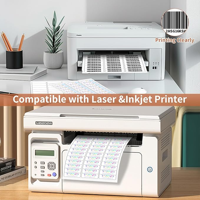 1" x 2 5/8" (100 Sheets) Address Labels, Labels Sticker Paper for Laser/Ink Jet Printer, Printable and Writable White Sticker Labels- Matte, 30 per Page Labels (Total 3000 Labels)
