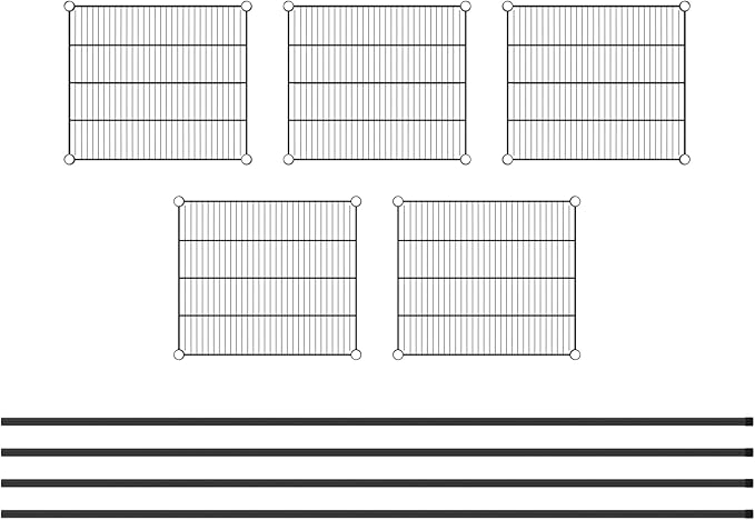 Commercial NSF Listed Black Epoxy Stationary Wire Shelving Kit 21" x 24" x 96", with 5 Shelves Perfect for Warehouse, Walk-in Refrigerator, Freezer, Grocery Store, Restaurant, Dishroom