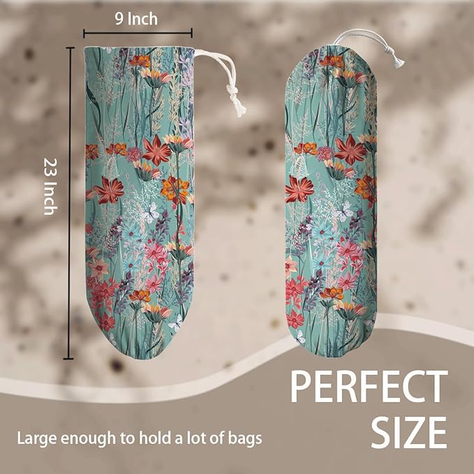 Aesthetic Plastic Bags Holder, Garbage Shopping Trash Bags Carrier Organizer, Large Trash Bag Storage Dispenser, Kitchen Housewarming Gifts for Women Family Friends Grandma Mom