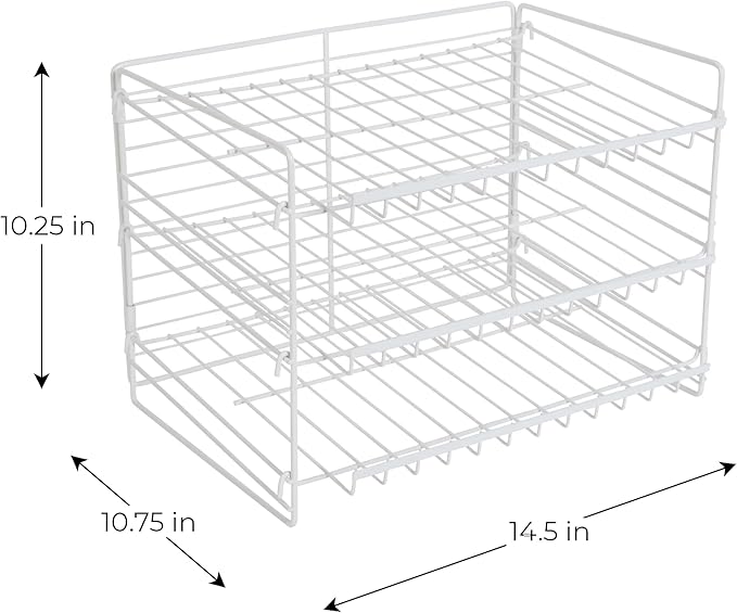 Space-Saving 3-Tier Can Dispenser Rack, Durable Powder Coated Steel Can Organizer, White - For Kitchen Pantry Refrigerator Cabinet, Holds Soda Beer Cans