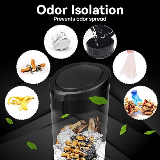 Car Trash Can Bin with Lid - 2 Packs Mini Car Garbage Can Cup Holder-Black Small Leakproof Vehicle Trash Garbage Can Bin-Automotive Car Organizers and Storage for Back Seat SUV Truck Accessories