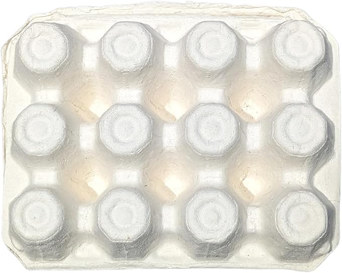 Vintage Egg Cartons for 12 Large Eggs – Classic 3x4 Layout – Durable Recycled Cardboard – Farmhouse Style – Eco-Friendly Packaging - White 200 Pack