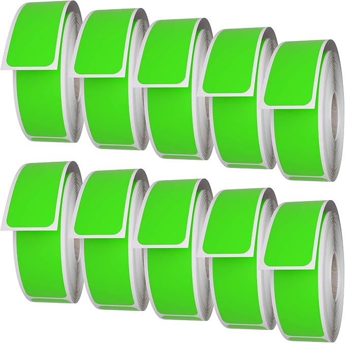 Royal Green Rectangular Color-Coding Labels 3x1-20 Sticker Rolls (75mm x 25mm) - 5000 Pack