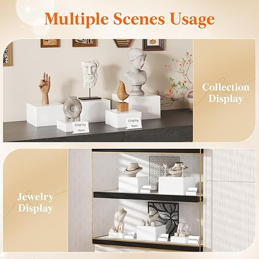 Lifewit 10 PCS Buffet Risers and Stands, Food Risers for Buffet Table, Catering Dessert Cake Holder for Party, Collectibles Jewelry Display Shelf, Nesting Cube Boxes, White, (6“,6",7.8",8.3",10")