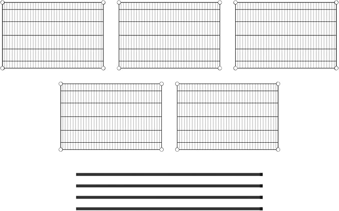 Commercial NSF Listed Black Epoxy Stationary Wire Shelving Kit 24" x 36" x 64", with 5 Shelves Perfect for Warehouse, Walk-in Refrigerator, Freezer, Grocery Store, Restaurant, Dishroom