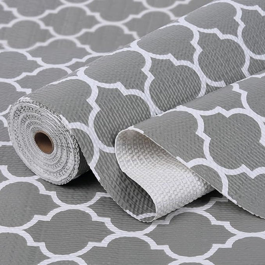 Drawer and Shelf Liner for Kitchen Cabinet, Non-Adhesive Cabinet Liner, Non-Slip Drawer Liner, Waterproof Cupboard Liners, Kitchen Shelf Liner Easy to Clean, Protect Dresser/Shelves/Table