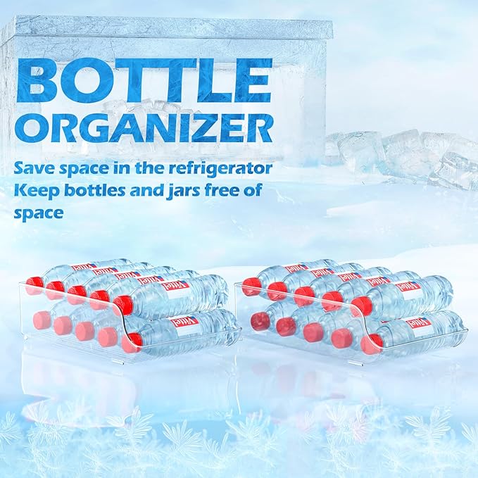 Tayuoo Water Bottle Soda Drink for Fridge,Refrigerator Pantry Clear Box Organizer Storge (2 PACK)