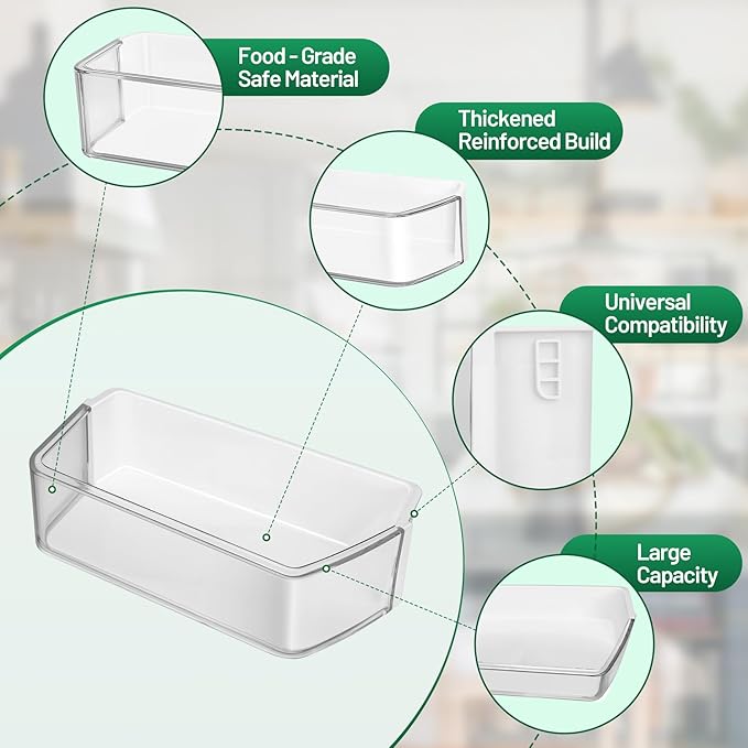 DA97-17255A Refrigerator Door Bin, Replace DA63-08688A Refrigerator Door Shelf Right, for samsung Door Bin RF265BEAESR, RF265BEAESG, RF262BEAESR (See Figure 6), 1 Pack, with Soda Can Organizer