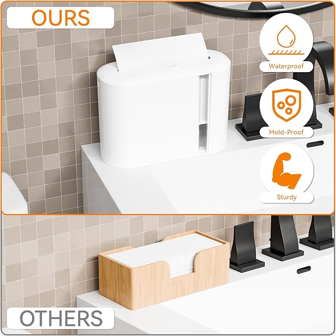 Yieach Touchless Paper Towel Dispenser for Countertop,Home,Bathroom and Kitchen,White Commercial Multifold Paper Towel Dispenser for Z-fold,Folded,Trifold,Napkin,C fold,Tri Fold Hand Towels Holder