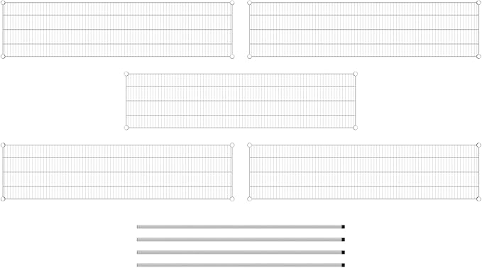 Commercial NSF Listed Chrome Stationary Wire Shelving Kit 18" x 72" x 64", with 5 Shelves Perfect for Warehouse, Walk-in Refrigerator, Freezer, Grocery Store, Restaurant, Dishroom