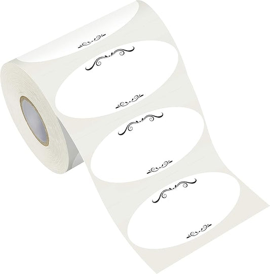 500 Removable Freezer Pantry Canning Labels Set Water Oil Resistant with Perforation Line for Food Containers Jars Kitchen Restaurant Storage Organization