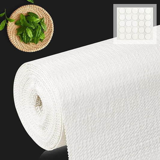 MIAONET Shelf Liner for Kitchen Cabinets Non-Adhesive Non-Slip Drawer Liners for Dresser, 12" x 120" Waterproof Washable Paper, Durable Protector Mat for Pantry Shelves Cupboards, White