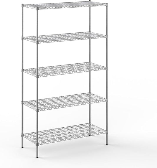 21" Deep x 48" Wide x 86" Height Wire Shelving Kit | 5-Tier | NSF Commercial Storage Rack Unit