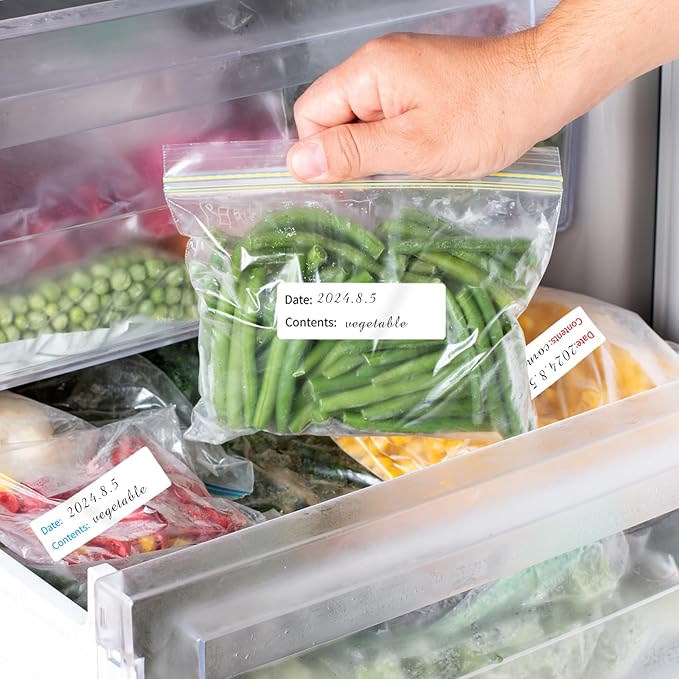 Yeachlaing Removable Freezer Labels,3 Clors 1 x 3 Inch Food Storage Stickers, Refrigerator Freezer Paper Label Easy Clean Leaves No Residue,Food Labels Roll