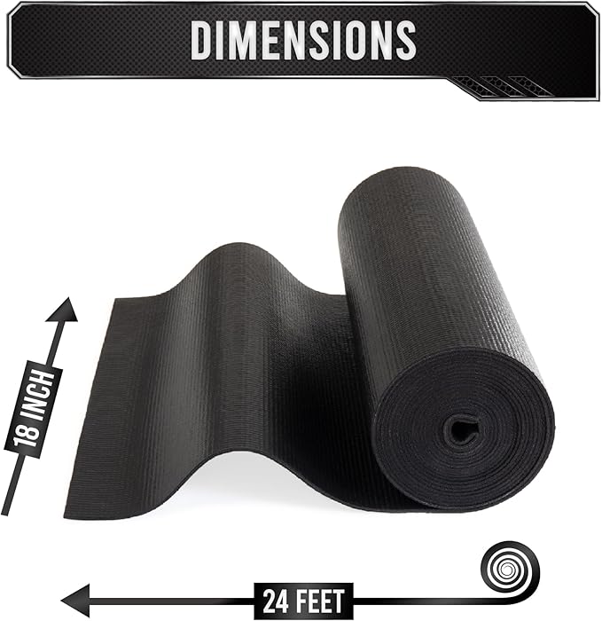 Precision Defined Professional Grade Tool Box Liner, Black | Tool Box Drawer Liner, Shelf Liner Non Slip Mat, Thick Cabinet Shelf Liner, Toolbox Drawer Liners, Tool Chest, Workbench Mat (24 ft x 18")