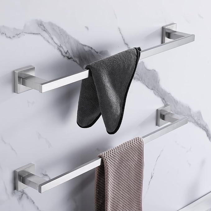 LANC Bathroom Towel Bar for Bathroom Wall Mounted 20-Inche 50CM Brushed Nickel Bath Towel Rack Stainless Steel Towel Rod for Toilet Kitchen Towel Holder Towel Hanger Towel Rail, A9010BN-L5