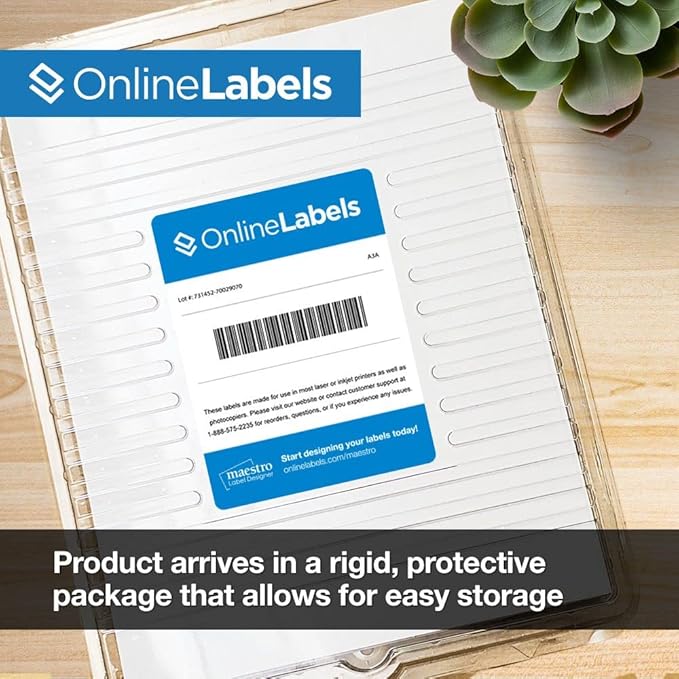 OnlineLabels 4" x 4" Square Labels - Permanent Adhesive, White Matte - Great for Product Labels, Organization, Jars, & More - for Inkjet & Laser Printers – Pack of 400 Labels, 100 Sheets OL3027WX
