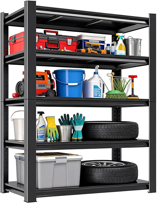 Metal Garage Shelving Unit, Heavy Duty 5-Tier Adjustable Storage Rack, Steel Shelving,2000 lbs Capacity, Industrial Shelves for Heavy Tools and Equipment (5-Tier 54" H x20 W x 14" D)