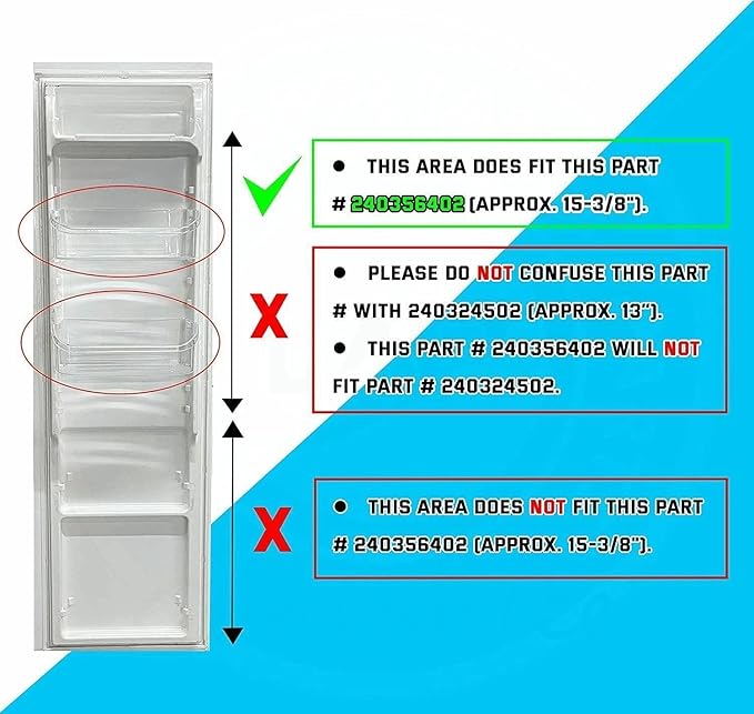 240356402 Gallon Door Bin Shelf - for Frigidaire Refrigerator Door shelves - Fridge door condiments beverages organizer - Refrigerator door Shelf replacement - Fridge plastic shelves Bin - W 15-3/8 in