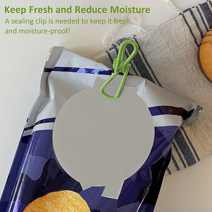 Multipurpose Metal Bag Clips - 2 Inch Colorful Sealer for Sealing Food, Paper Holder, Clothesline Clip for Laundry Hanging, Kitchen Bags (Grass Green, 24PCS)