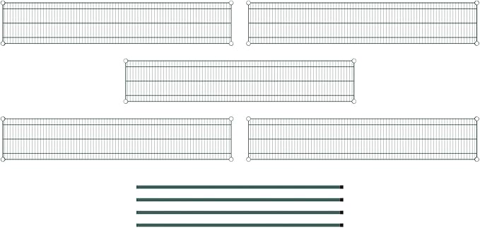 Commercial NSF Listed Green Epoxy Stationary Wire Shelving Kit 14" x 72" x 64", with 5 Shelves Perfect for Warehouse, Walk-in Refrigerator, Freezer, Grocery Store, Restaurant, Dishroom