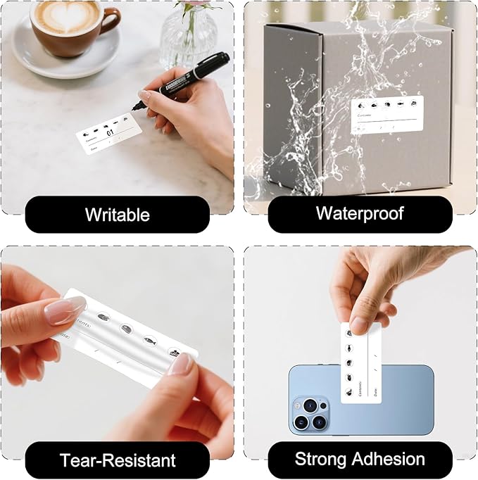 YIKIADA 500 PCS Removable Food Labels with Collection Date 1.2 × 2.4 Inches Vinyl Waterproof Oil-Proof Writable Freezer Pantry Stickers for Home Kitchens Restaurant Storage Organization