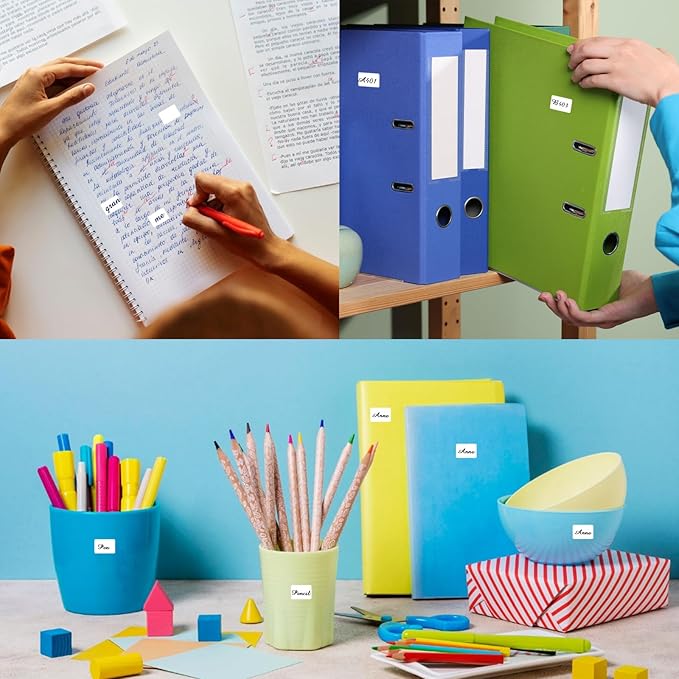 Yeachlaing 3040 Pcs Matte Small White Labels Stickers Blank Labels Removable Price Tags Labels Stickers for Jars Boxes File Folders Envelopes School Office Kitchen (13 X 9 mm)