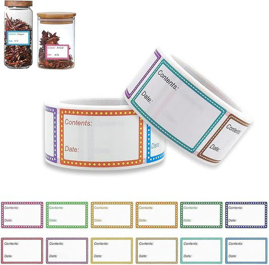 Removable Freezer Labels, 1 X 1.6in Food Date Stickers for Food Containers 1000pcs Refrigerator Food Storage Labels Kitchen Freezer Tape to Write On No-Residue Easy Peel Off