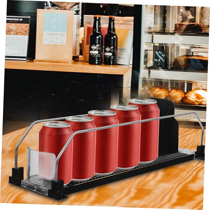 Fridge Drink Organizer Pusher Automatic Beverage Thruster Plastic Shelf Dispenser for Home Kitchen and Convenience Store Storage 12.4X3.5X3.3 Inch