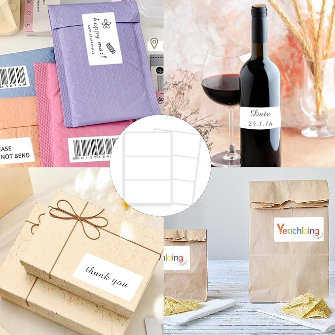 Yeachlaing 2×4 Inch Removable Blank Freezer Labels,Water/Oil/Tear Resistant/Ink Won't Smudge No Residue (105pcs,1 Bag)
