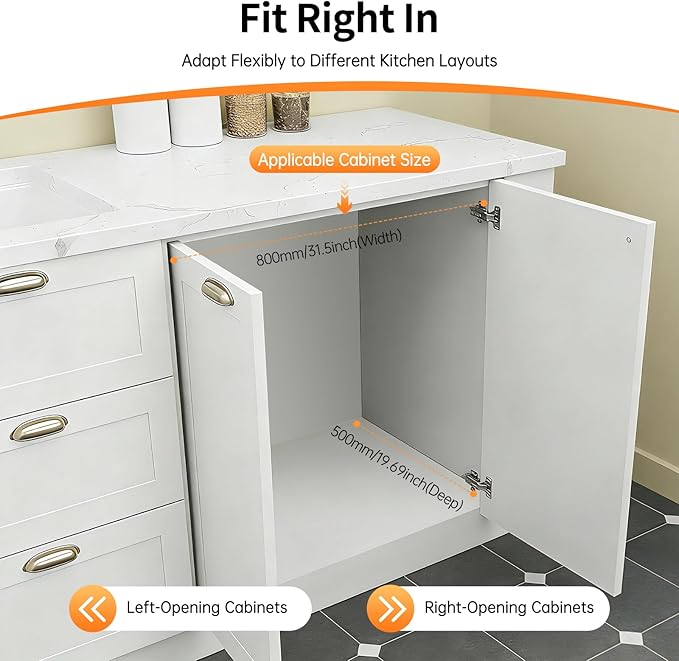 Pull Out Corner Cabinet Organizer 4 Basket, Storage 11lbs Per Basket Adjustable Height Shelves, Blind Corner Kitchen Storage with Full Extension Slides for Pots Pans Cleaning Supplies