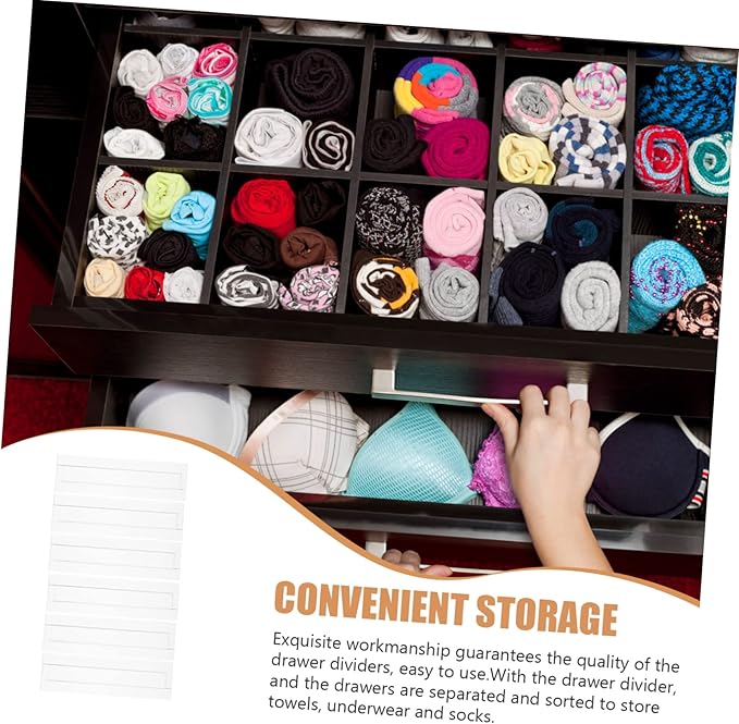 Cabilock 4pcs Dividers Practical Plastic Organizers for Home Storage Diy Drawer Classification Boards for Socks Underwear and Kitchen Use