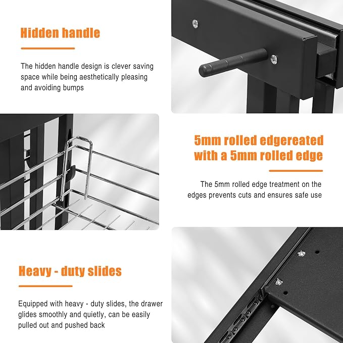 Blind Corner Cabinet Pull Out Home Kitchen Slide Out Storage Organizer Corner Pull-Out Basket Widen Cabinet Organizer Double-Layer Bowls Storage Shelf