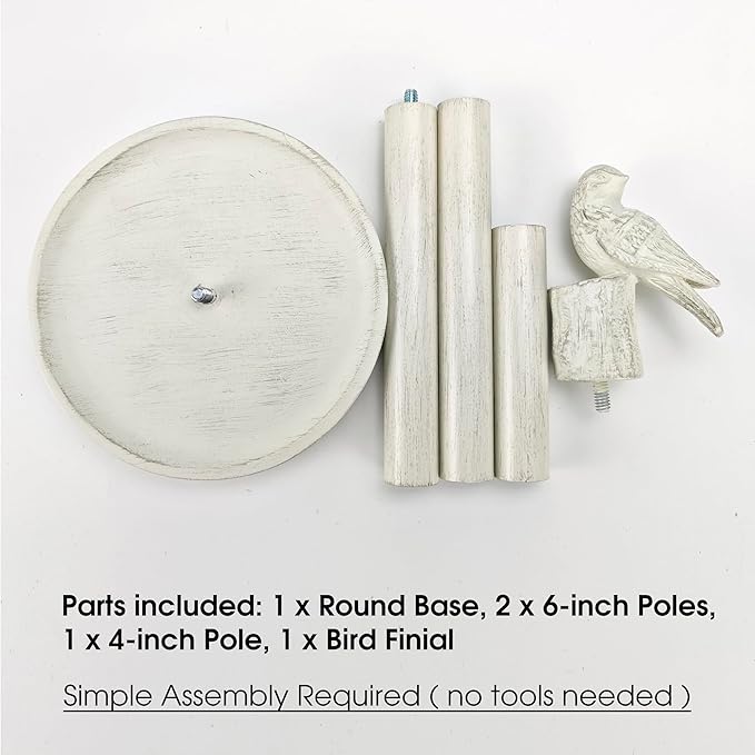 Paper Towel Holder Countertop, White Paper Towel Stand with Bird Design Top