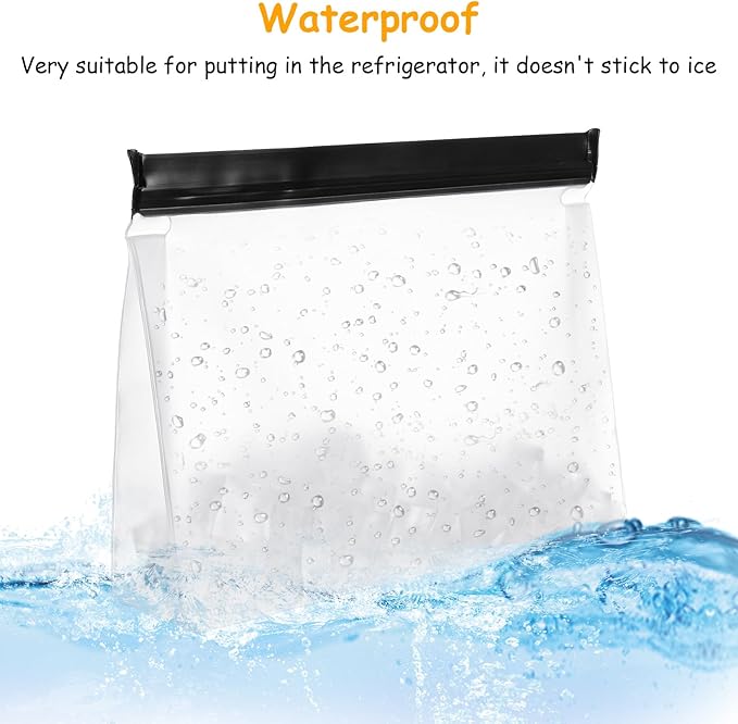 PercyEffie 12 Pack Reusable Ice Storage Bags Leak Proof Freezer Bags with Secure Zip Seal Storage Container for Travel Food Ice Food Travel Holder Container Whiskey Bourbon Cocktails