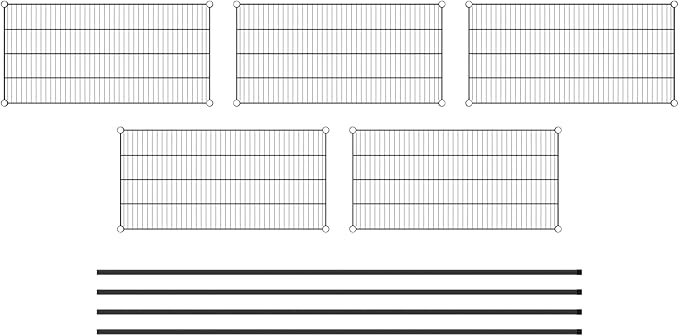 Commercial NSF Listed Black Epoxy Stationary Wire Shelving Kit 21" x 42" x 96", with 5 Shelves Perfect for Warehouse, Walk-in Refrigerator, Freezer, Grocery Store, Restaurant, Dishroom