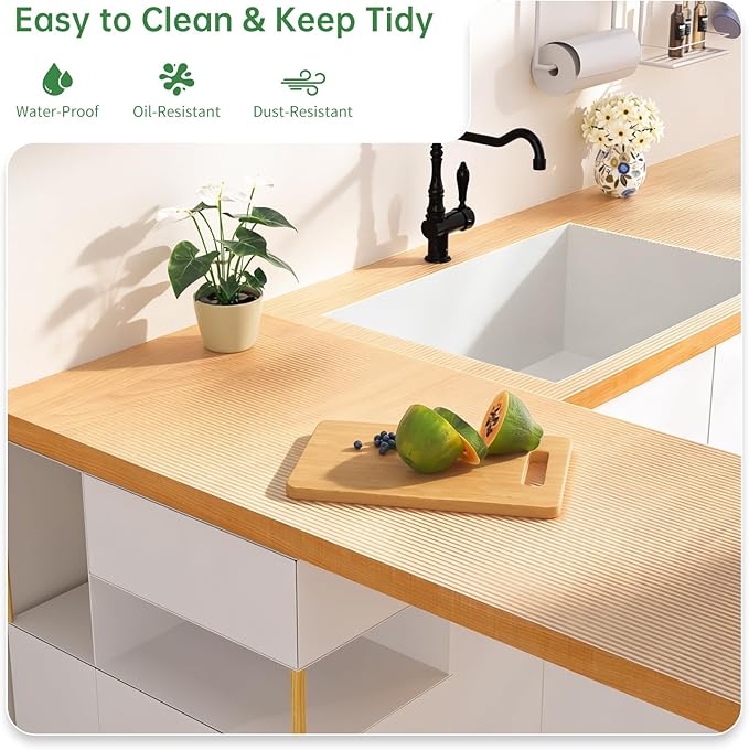 Shelf and Drawer Liner for Kitchen Cabinet, Non-Adhesive 24in x 360in Waterproof Durable Thickened EVA Material Easy-to-Cut Contact Paper Non Slip Mat for Refrigerator, Cupboard, Dresser