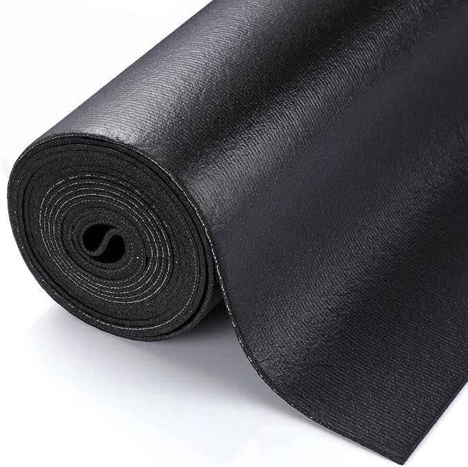 Nuogo Tool Box Liner 1/8 Inch Thick x 24 Inch Wide x 32 Ft Long Tool Box Drawer Liner Non Slip Tools Chest Cabinet Workbench Mat Black Heavy Duty Rubber Shelf Liner for Home Office Workplace