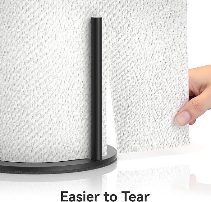 Paper Towel Holder Countertop, Stainless Steel, Black, for Kitchen, Pantry, RV