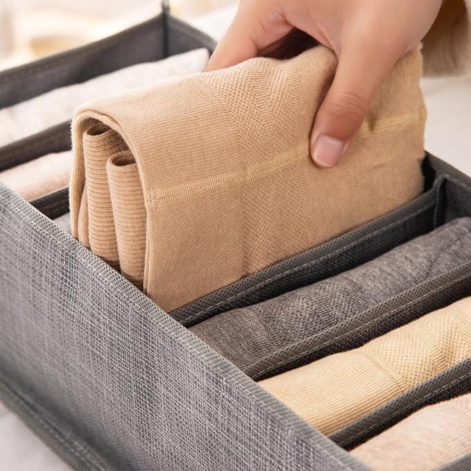 Clothing Storage Box Non Woven Fabric Drawer Design Divider Compartments Space Saving For Underwear Socks Pants Ties Scarves