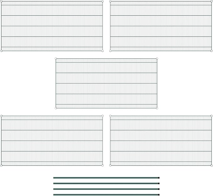 Commercial NSF Listed Green Epoxy Stationary Wire Shelving Kit 36" x 72" x 74", with 5 Shelves Perfect for Warehouse, Walk-in Refrigerator, Freezer, Grocery Store, Restaurant, Dishroom