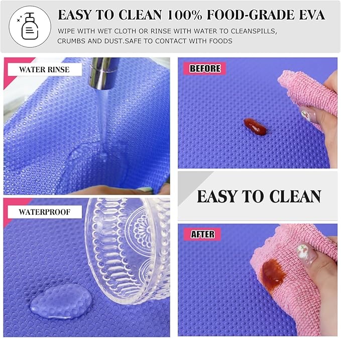 Daixers 10Pcs Refrigerator Liners, Washable Fridge Liner Shelf Mats Refrigerator Pads for Cupboard Cabinet Drawer Home Kitchen Accessories Organization (Purple)