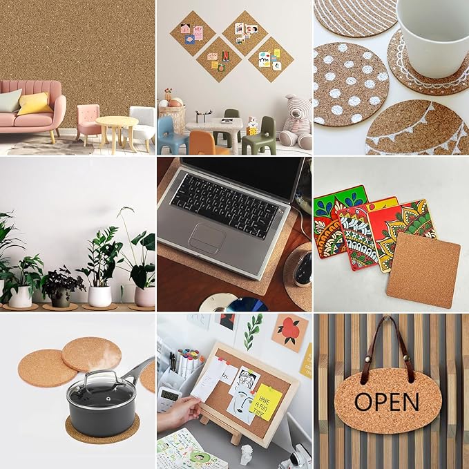LaCheery Multi-Purpose Cork Roll with Adhesive Backing Natural Cork Shelf Liner 79x12 Inch 1.5mm Thick Small Sheet Mat for Wall Kitchen Cabinets Drawer Liners DIY Crafts Bulletin Board Roll Home Decor
