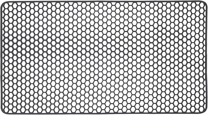 Myirxcv Sink Protectors for Kitchen Sink - 28.62" x 15.98" Silicone Mat - Can DIY Drain Holes - Non-slip Heat Resistant Liner for Bottom of Farmhouse Porcelain Stainless Steel（Grey）