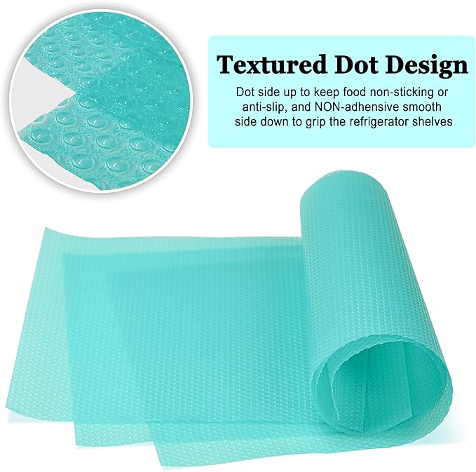 BOPART 12Pcs Refrigerator Liners Washable Fridge Shelf Liners Mats for Freezer Glass Shelves Kitchen Cabinets Cupboards Drawers (17.7" x 11.4")